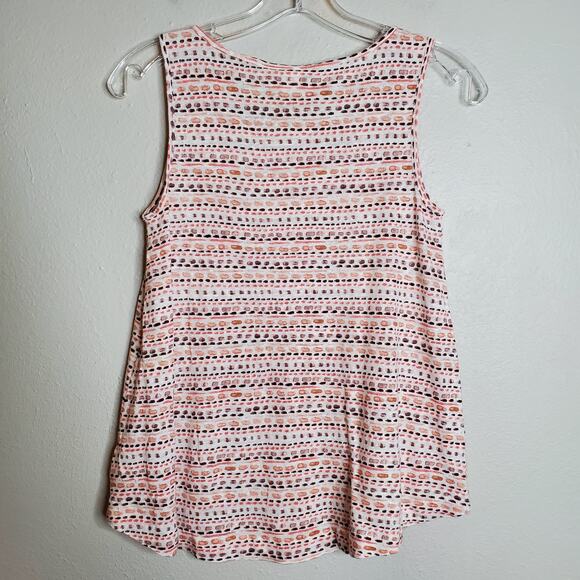 Artisan NY 100% Linen Patterned Tank Top Size S Earthy Neutral Sleeveless Boho - Picture 2 of 10